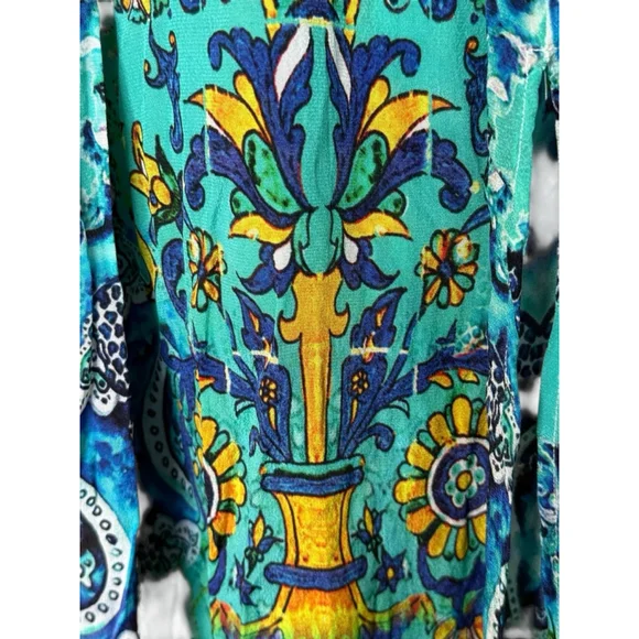 Narcisa Lang Silk Viscose Multicolor Maxi Dress One Size - Picture 6 of 15